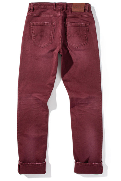 Axel's Premium Denim | Silverton Worn-In Slim Straight Denim In Bordeaux | Mens - Pants - 5 Pocket 