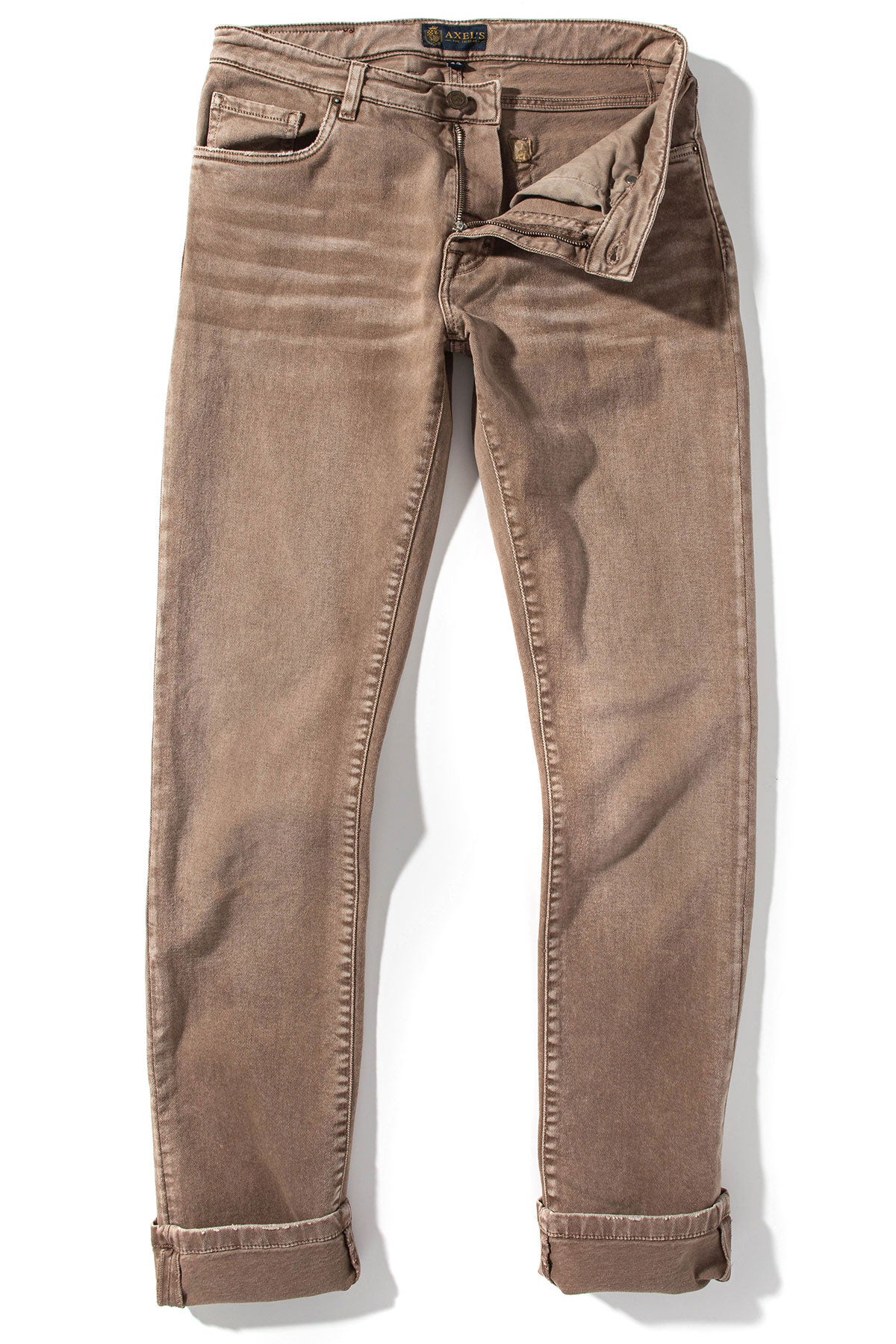 Axel's Premium Denim Silverton Worn-In Slim Straight Denim In Tortora Mens - Pants - 5 Pocket