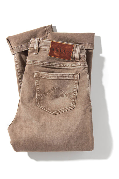 Axel's Premium Denim Silverton Worn-In Slim Straight Denim In Tortora Mens - Pants - 5 Pocket