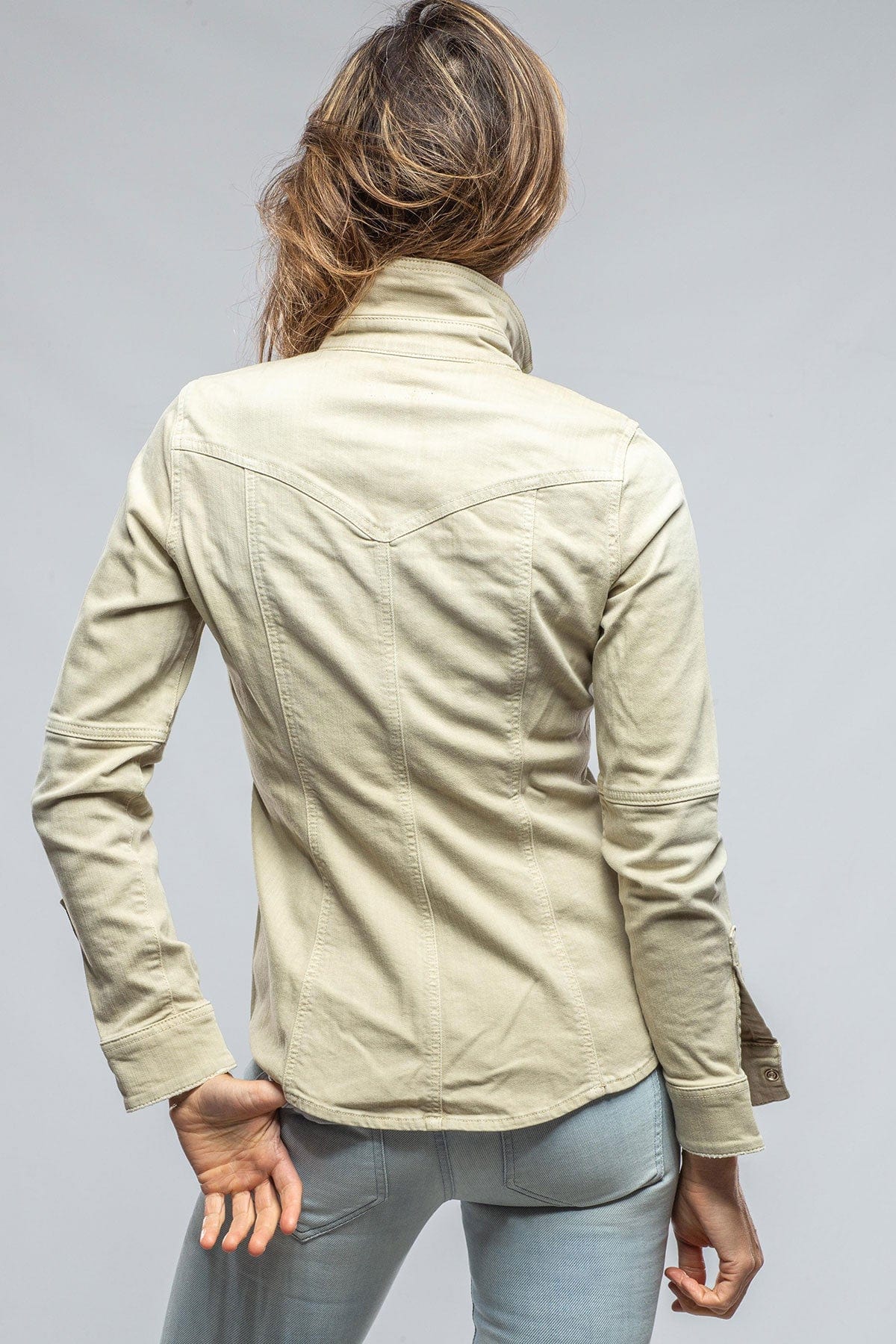 Axel's Premium Denim Sweetwater Denim Shirt In Celery Ladies - Snap Shirts