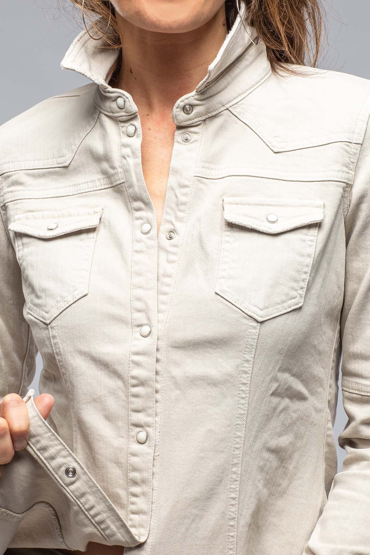 Sweetwater Denim Snap Shirt In Ecru | Ladies - Snap Shirts | Axel's Premium Denim