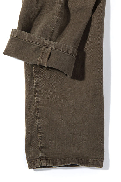 Axel's Premium Denim Taos Slim Cotton/Linen Denim in Army Mens - Pants - 5 Pocket