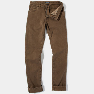 Axel's Premium Denim Taos Slim Cotton/Linen Denim in Liquirizia Mens - Pants - 5 Pocket