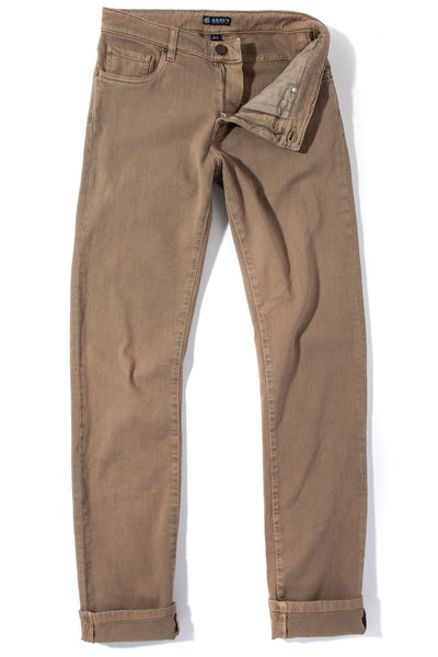 Axel's Premium Denim Taos Slim Cotton/Linen Denim in Tortora Mens - Pants - 5 Pocket