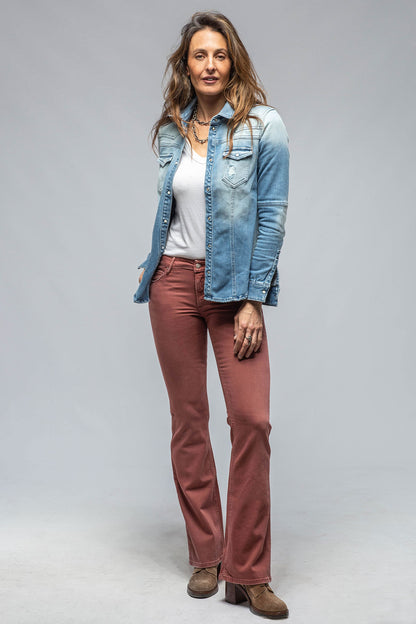 Axel's Premium Denim Tommy Flare Jeans In Terracotta Ladies - Pants - Jeans