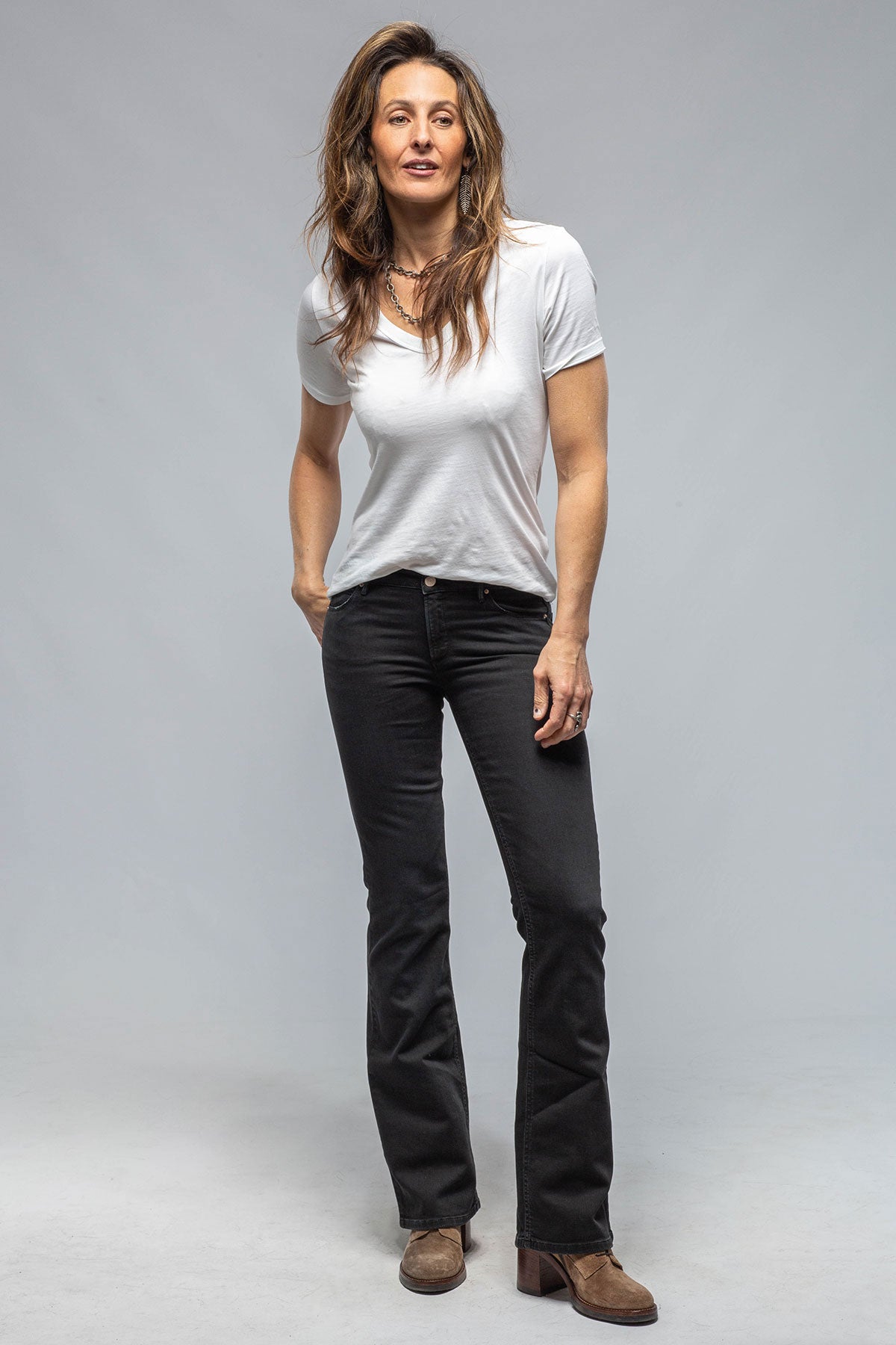 Axel's Premium Denim Tommy Flare Jeans In Washed Black Ladies - Pants - Jeans