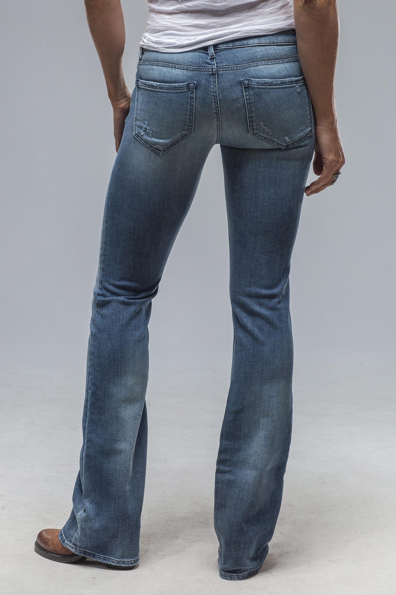 Axel's Premium Denim Tommy Ripped & Repaired Flare Jeans in Lt. Blue Ladies - Pants - Jeans