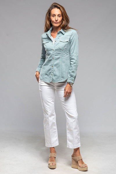 Yarmony Linen-Cotton Snap Shirt In Ardesia | Ladies - Snap Shirts | Axel's Premium Denim