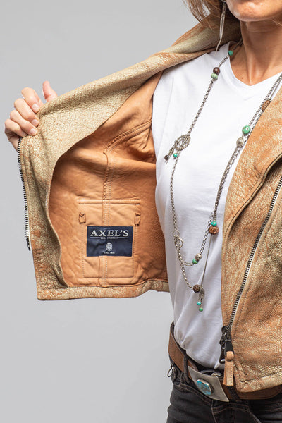 Axel's Renegade by Garrett | Ol' Time Side Zip Moto In Cracked White Brick | Ladies - Outerwear - Leather 