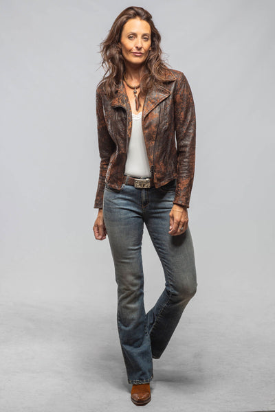 Axel's Renegade by Garrett Ol' Time Side Zip Moto In Vintage Cognac Ladies - Outerwear - Leather