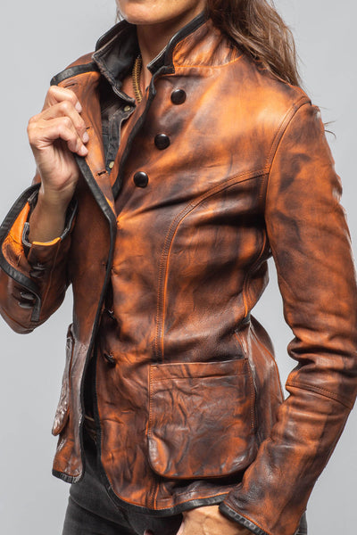 Axel's Renegade by Garrett Sarge Washed Lambskin Jacket In Charred Squash Ladies - Outerwear - Leather
