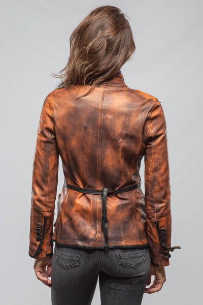 Axel's Renegade by Garrett Sarge Washed Lambskin Jacket In Charred Squash Ladies - Outerwear - Leather