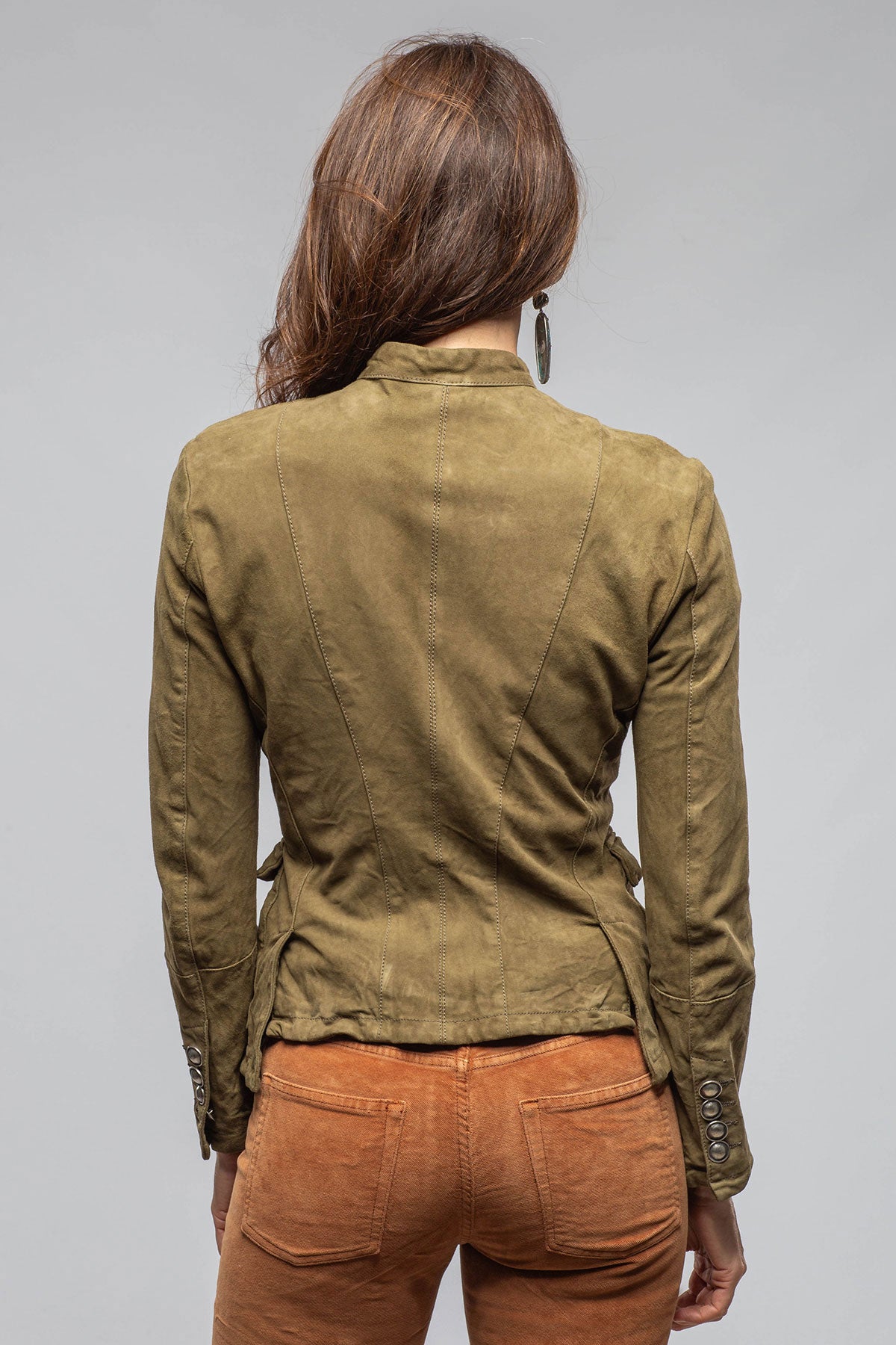 Axel's Renegade by Garrett Scarlet Washed Suede Shirt In Sage Ladies - Outerwear - Leather