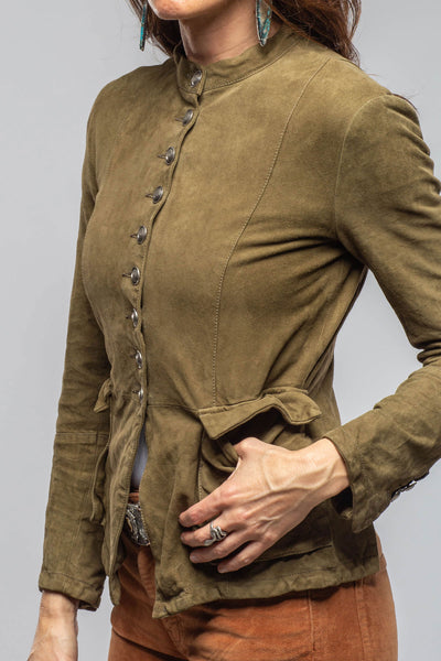 Axel's Renegade by Garrett Scarlet Washed Suede Shirt In Sage Ladies - Outerwear - Leather