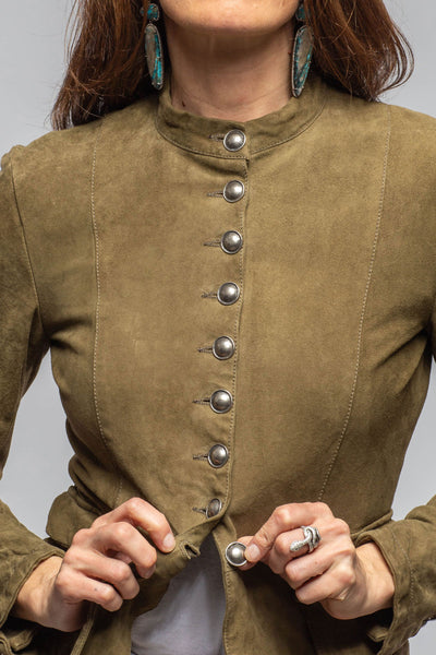 Axel's Renegade by Garrett Scarlet Washed Suede Shirt In Sage Ladies - Outerwear - Leather