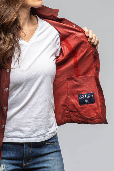Axel's Renegade by Garrett | Yarrow Washed Suede Shirt In Charred Red | Ladies - Outerwear - Leather 