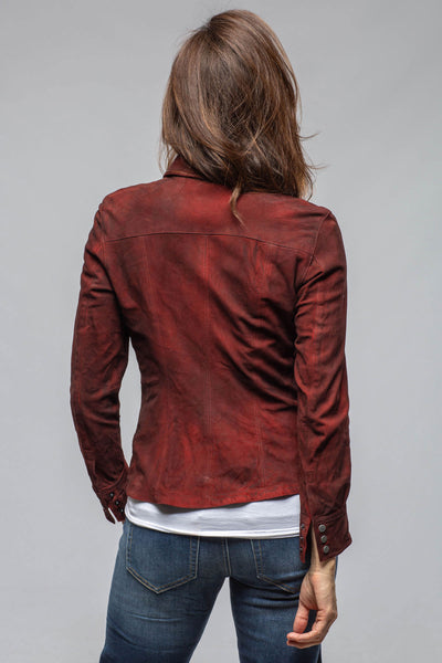 Axel's Renegade by Garrett | Yarrow Washed Suede Shirt In Charred Red | Ladies - Outerwear - Leather 