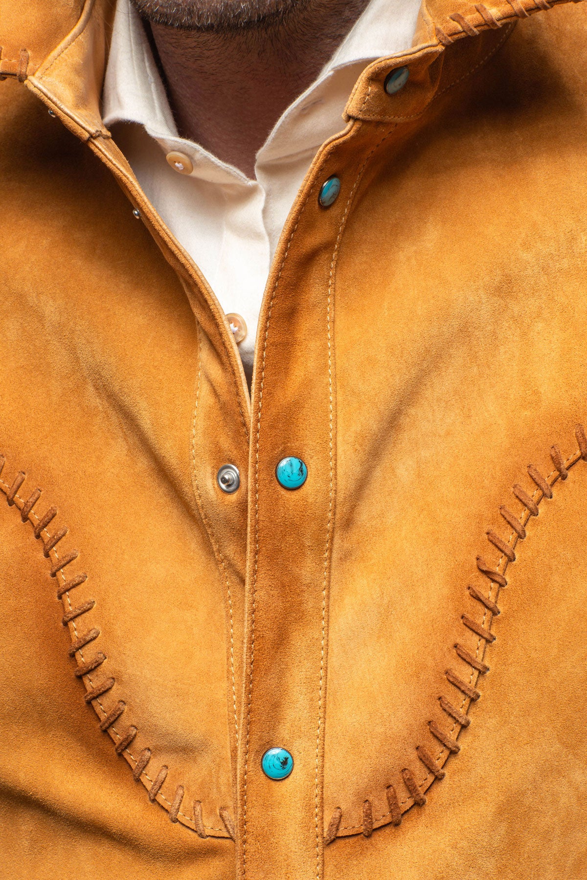 Axel's Stil Deleon Buck Stitch Suede Overshirt Mens - Outerwear - Leather