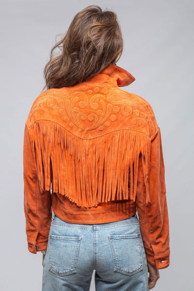 Ruby Embroidered Fringe Jacket In Poppy | Ladies - Outerwear - Leather | Axel's Stil