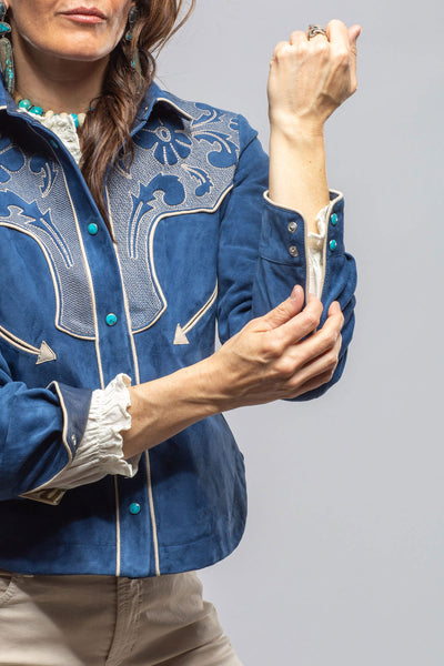 Axel's Stil | Scarlett Suede Western Shirt In Cornflower | Ladies - Outerwear - Leather 