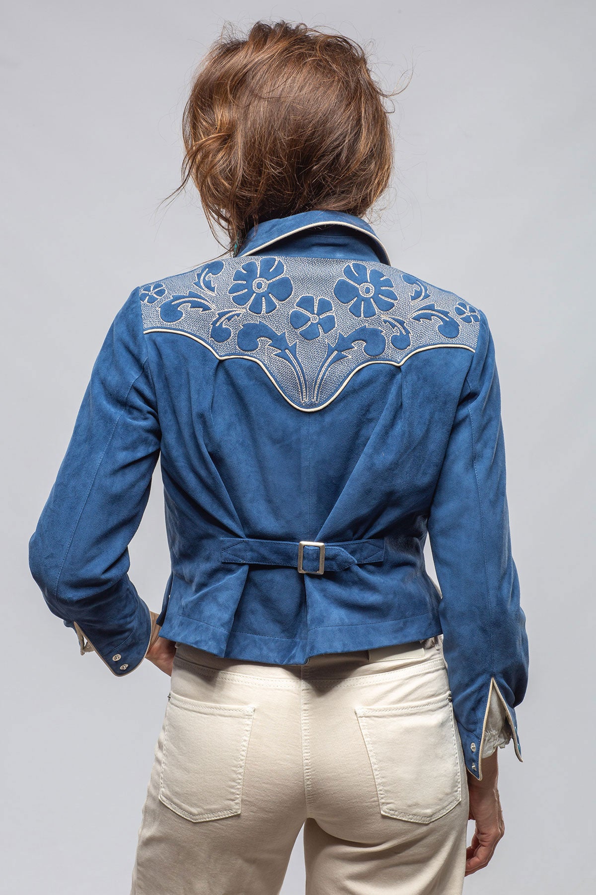 Axel's Stil | Scarlett Suede Western Shirt In Cornflower | Ladies - Outerwear - Leather 