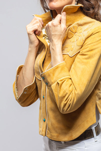 Axel's Stil | Scarlett Suede Western Shirt In Sunflower | Ladies - Outerwear - Leather 