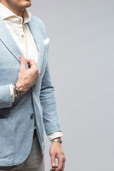 Giorgio Unconstructed Blazer In Denim Melange | Mens - Tailored - Jackets | Axel's Vento Collection