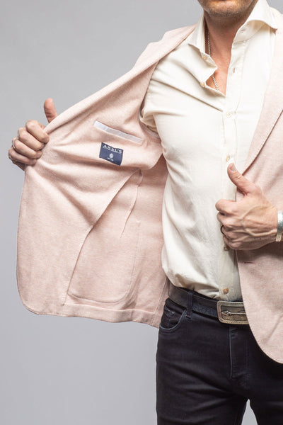 Giorgio Unconstructed Blazer In Salmon Melange | Mens - Tailored - Jackets | Axel's Vento Collection