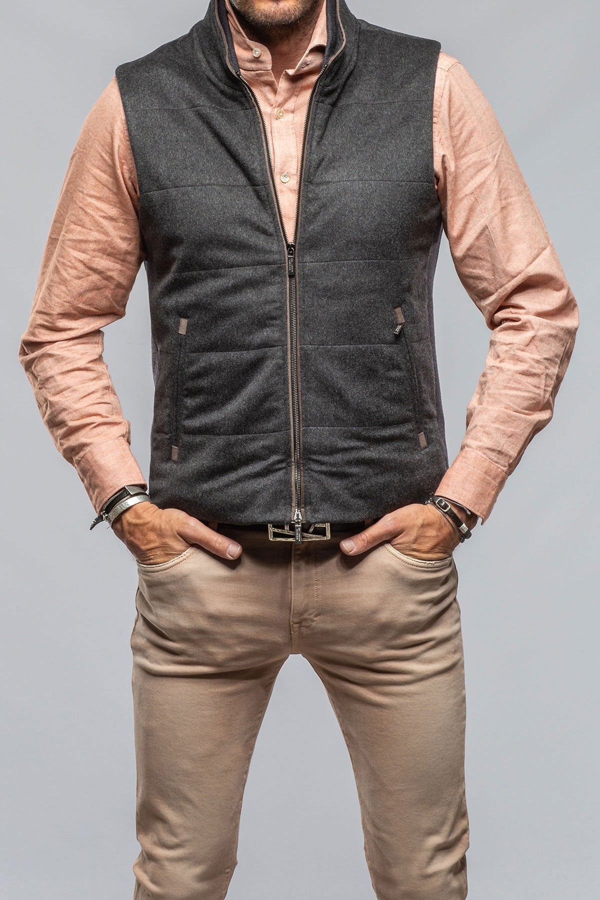 Axels-BDSR Alba Cashmere Vest in Charcoal Mens - Outerwear - Cloth
