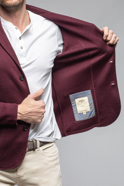 Axels-BDSR Camarena Cashmere/Silk Swacket In Burgundy Mens - Sweaters