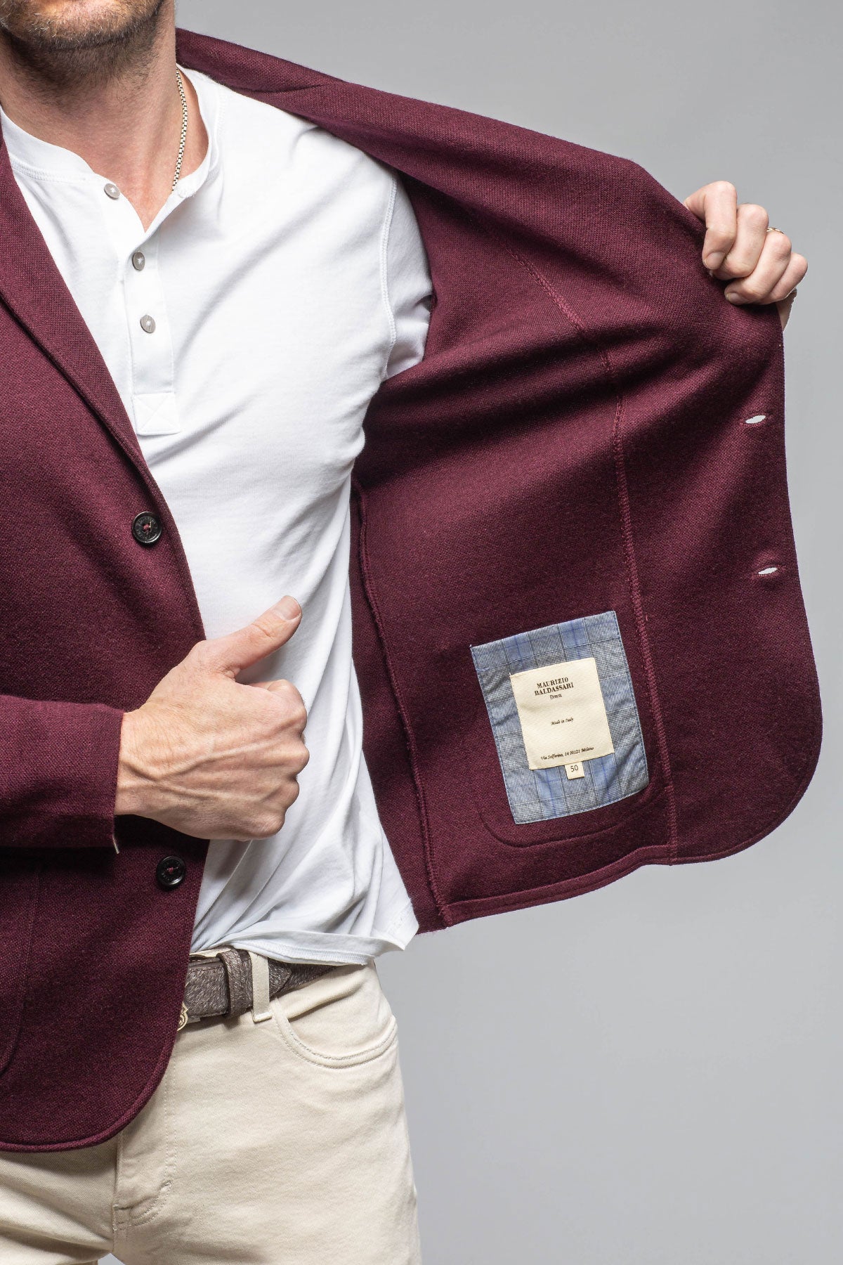 Axels-BDSR Camarena Cashmere Swacket In Burgundy Mens - Sweaters