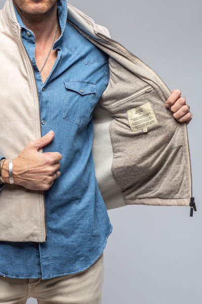 Huracán Suede Vest In Ivory | Mens - Outerwear - Leather | Axels-BDSR
