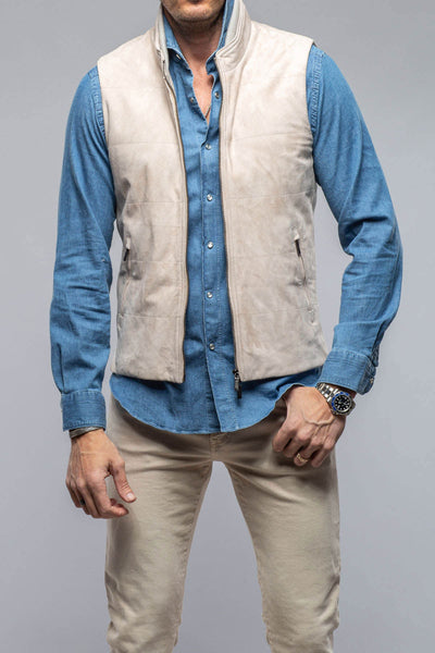 Axels-BDSR | Huracán Suede Vest In Ivory | Mens - Outerwear - Leather 