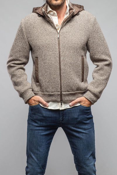 Massi Sweater Jacket In Grey and Beige | Mens - Outerwear - Cloth | Axels-BDSR