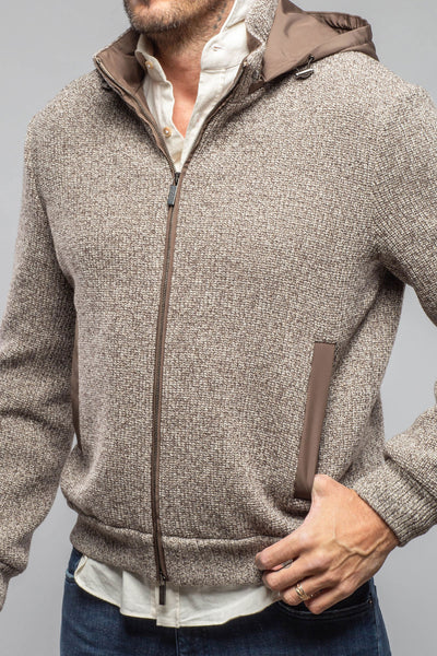 Massi Sweater Jacket In Grey and Beige | Mens - Outerwear - Cloth | Axels-BDSR