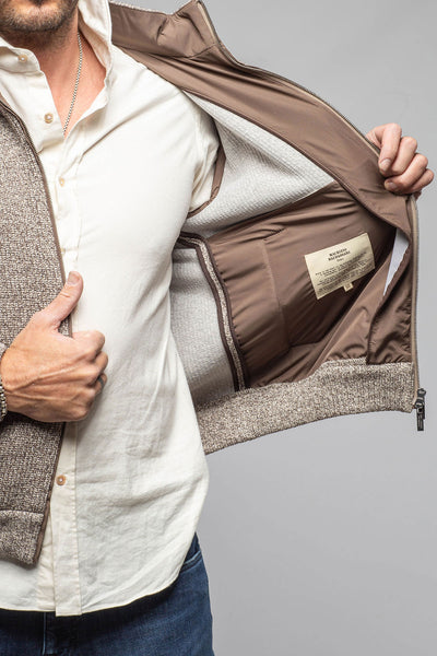 Massi Sweater Jacket In Grey and Beige | Mens - Outerwear - Cloth | Axels-BDSR