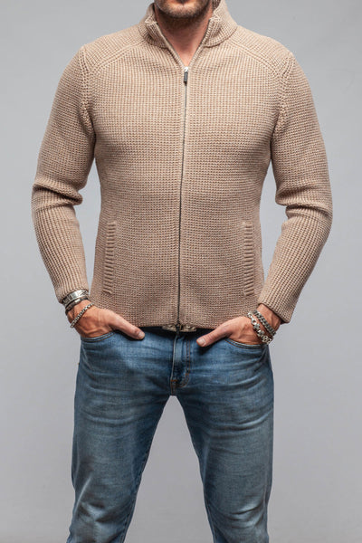 Axels-BDSR Timberline Woven Sweater Jacket In Beige Mens - Sweaters