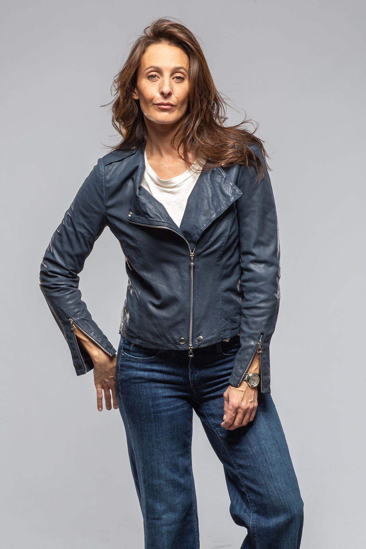 Axels Chrissie Perforated Leather Side Zip Ladies - Outerwear - Leather