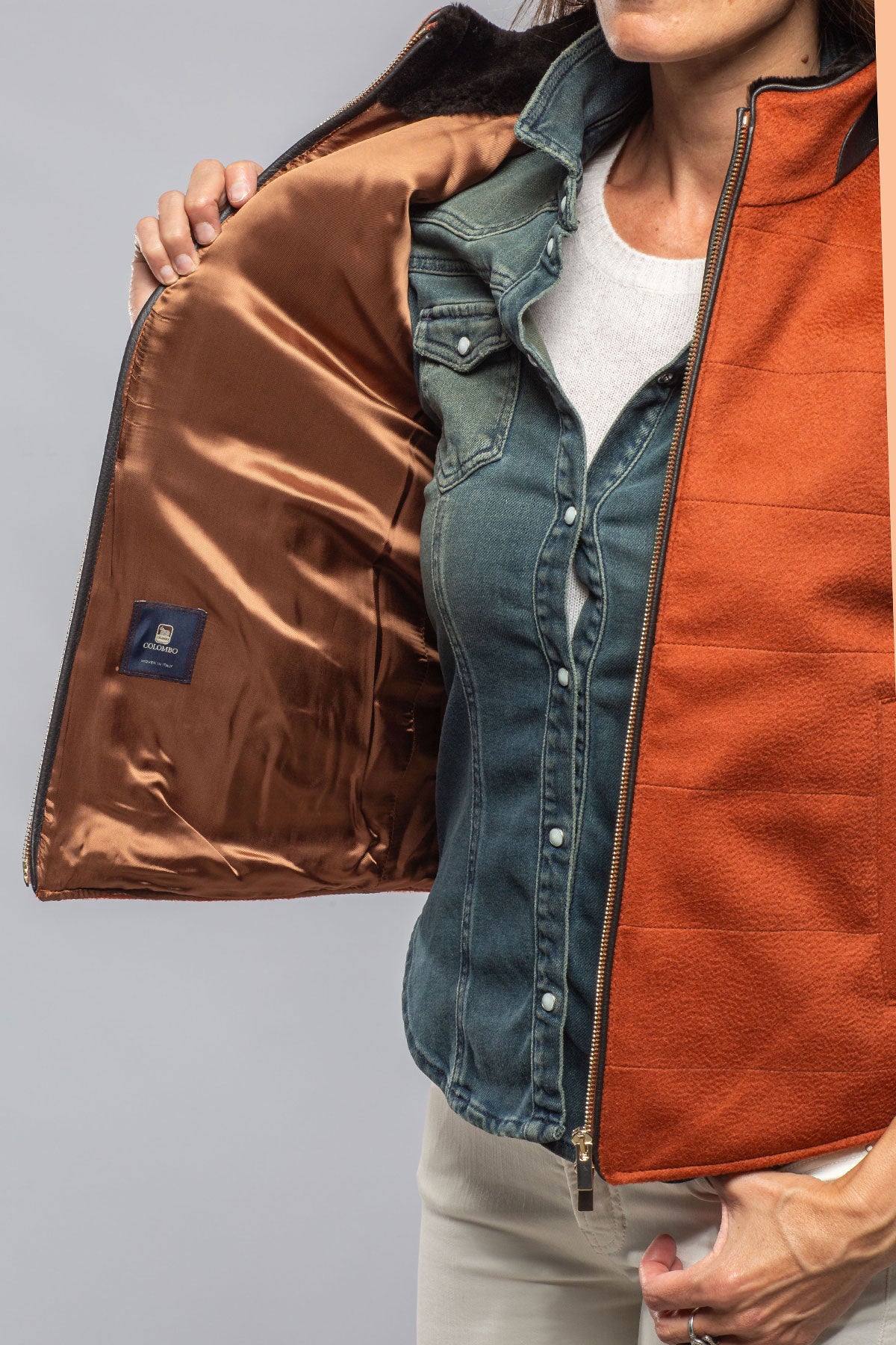 Axels Diana Vest In Rust Ladies - Outerwear - Cloth