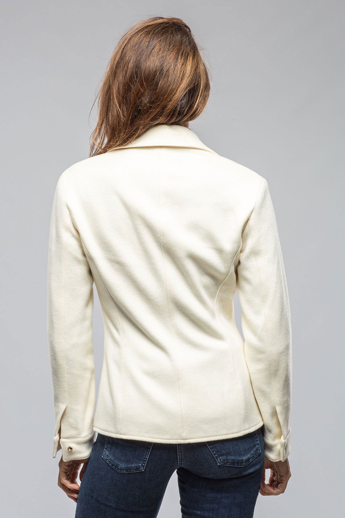 Axels Eloise Virgin Wool Shirt Jacket In White Ladies - Outerwear - Cloth