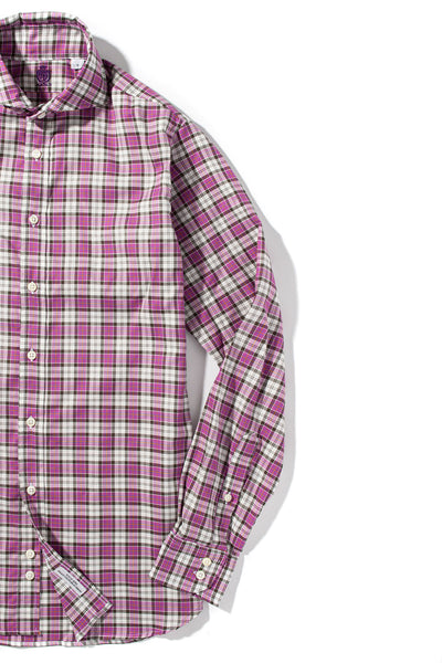 Lacoss Cotton Shirt In Purple and White | Mens - Shirts - Dress | Axels-Is