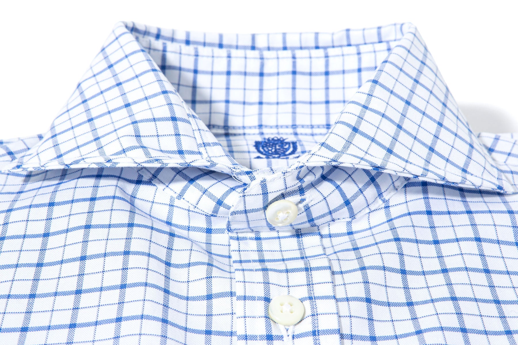 Axels-Is Panamera Cotton Check Shirt In Blue Mens - Shirts - Dress