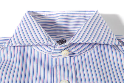 Poplin Blue Stripe Shirt In Pink Shadow Stripe | Mens - Shirts - Dress | Axels-Is