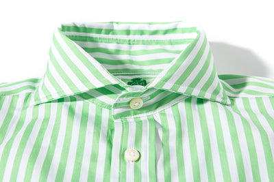 Axels-Is Saint-tropez Bangel Dress Shirt In Green and White Mens - Shirts - Dress