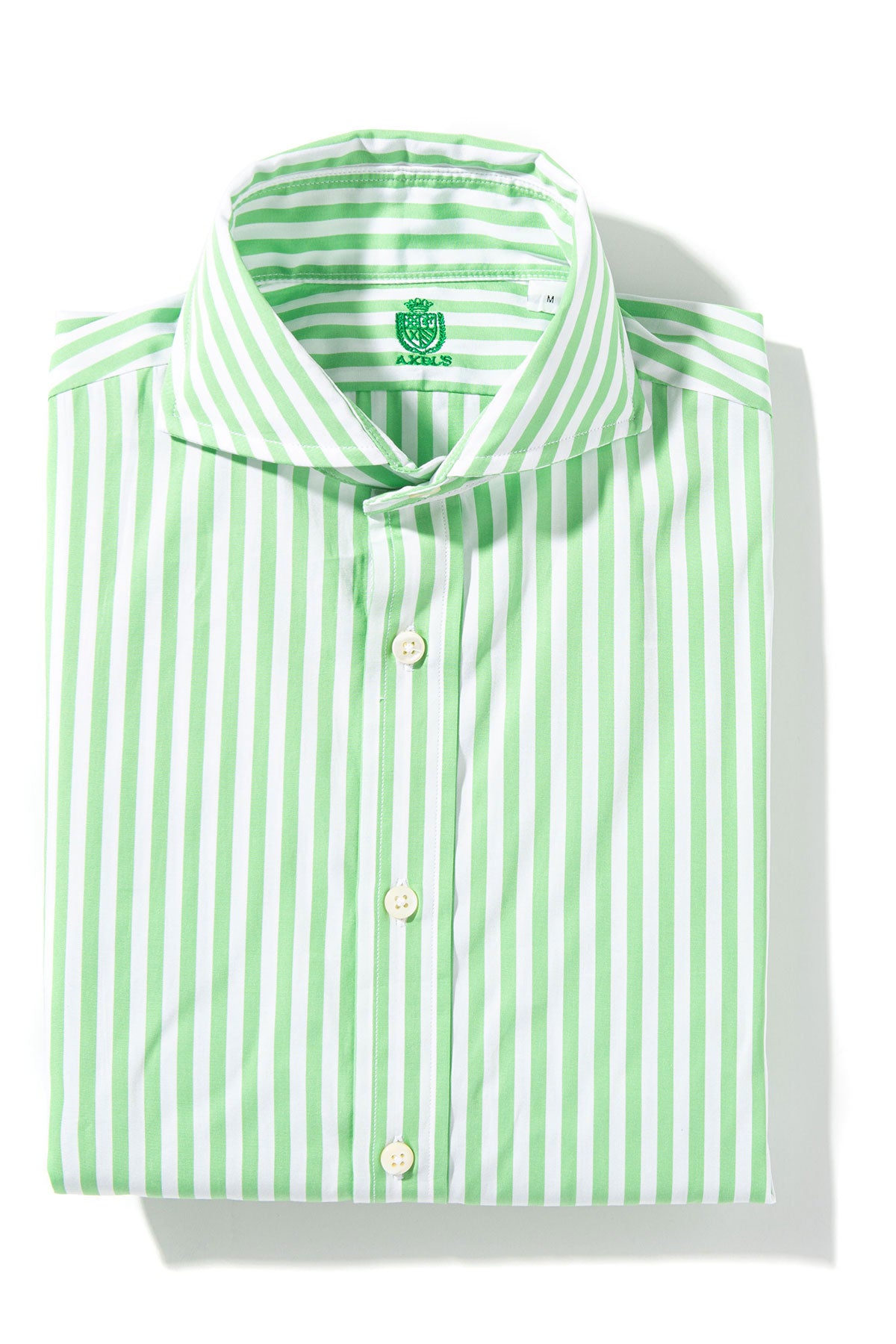 Axels-Is Saint-tropez Bangel Dress Shirt In Green and White Mens - Shirts - Dress