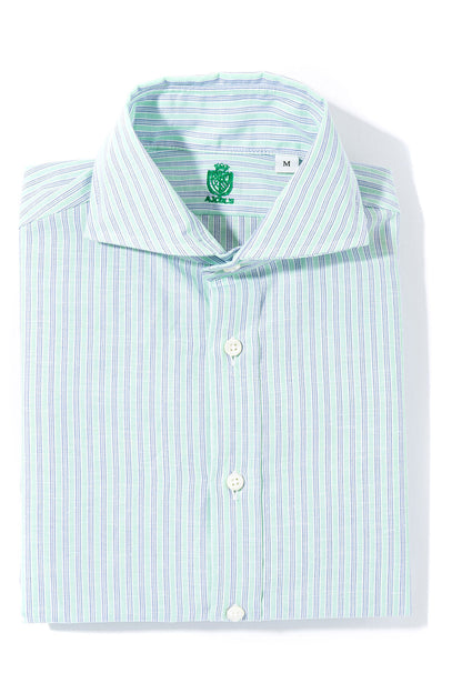 Axels-Is Taycan Cotton Linen Shirt in Green Mens - Shirts - Dress