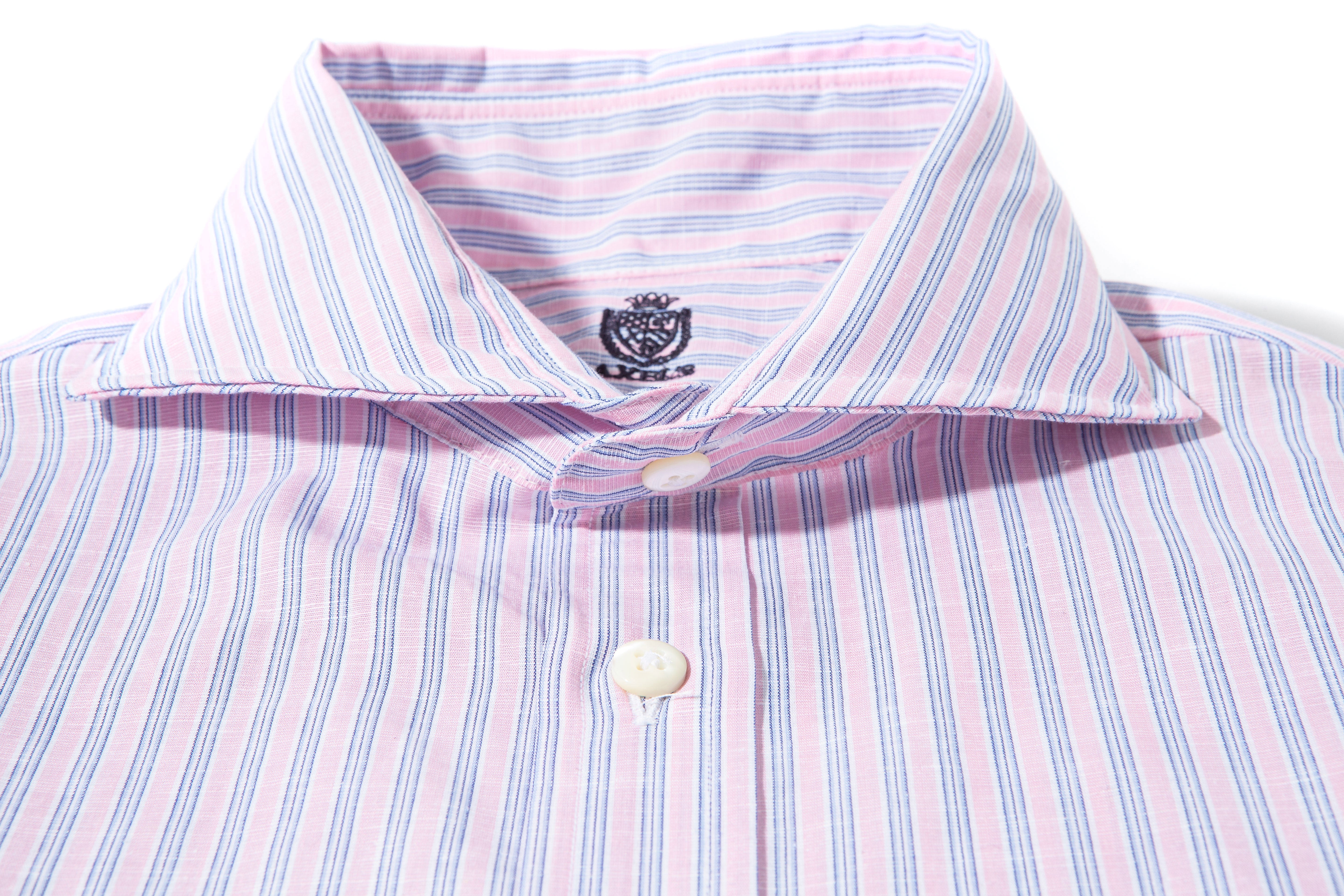 Axels-Is Taycan Cotton Linen Shirt in Pink Mens - Shirts - Dress