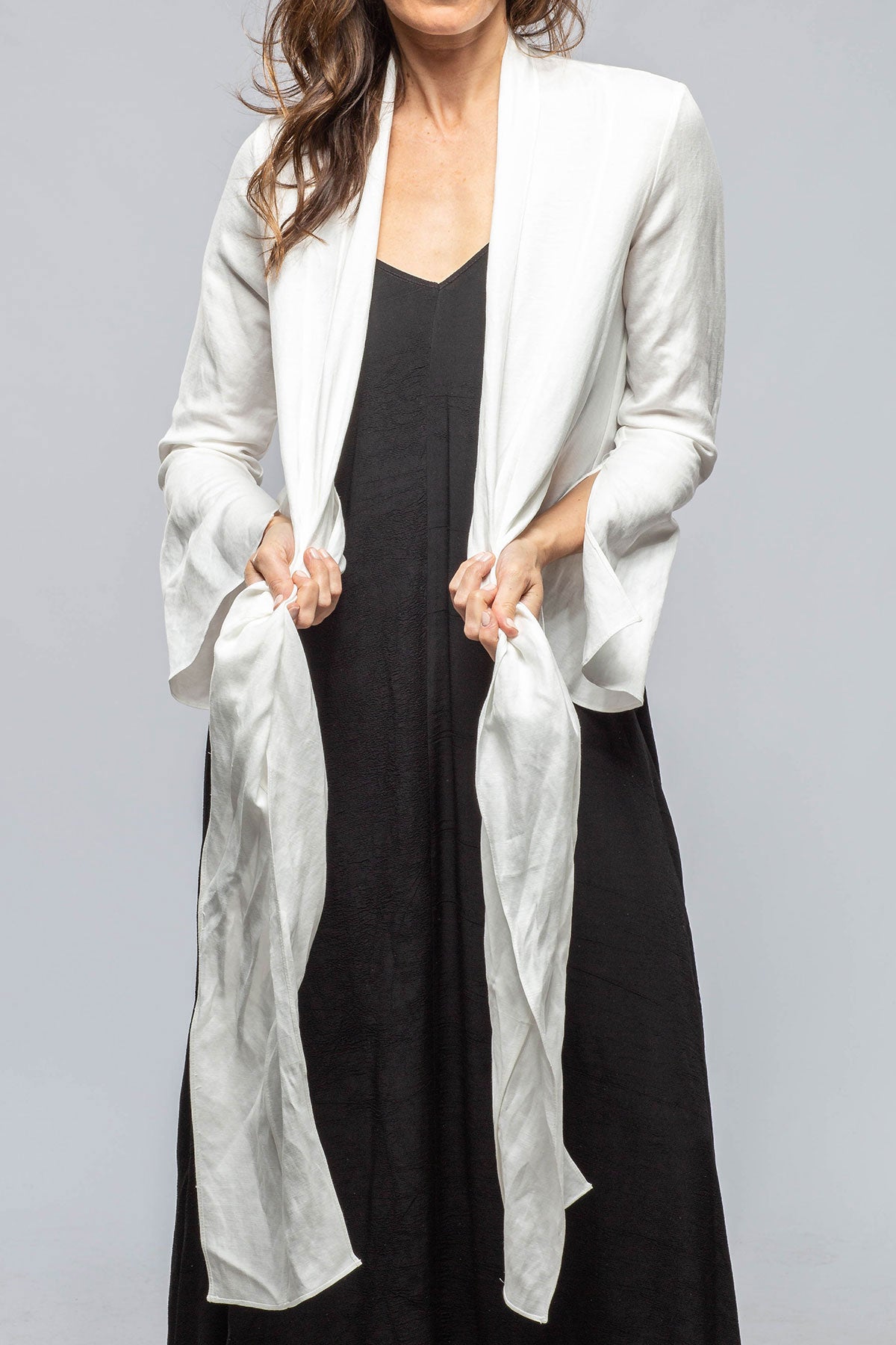 Myana Wrap Linen Blouse In Ivory