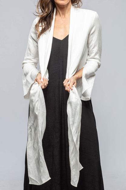 Myana Wrap Linen Blouse In Ivory