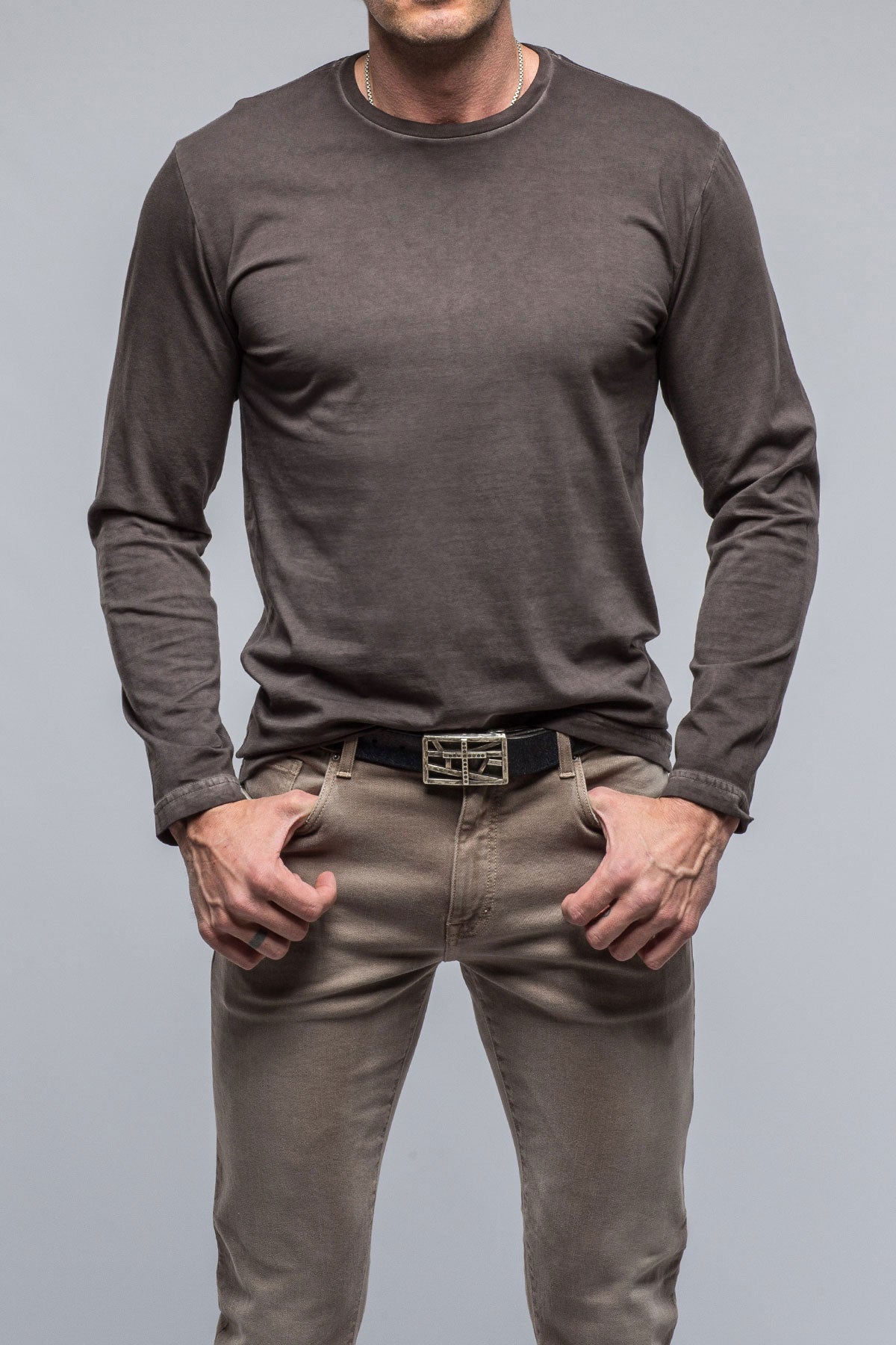 Brea LS Crew in Basalt | Mens - Shirts - T-Shirts | Georg Roth
